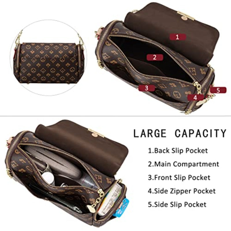 Shoulder Bags for Women Crossbody Bag Designer Purse Leather Small Handbag Pouch Satchel - Lily Bloom