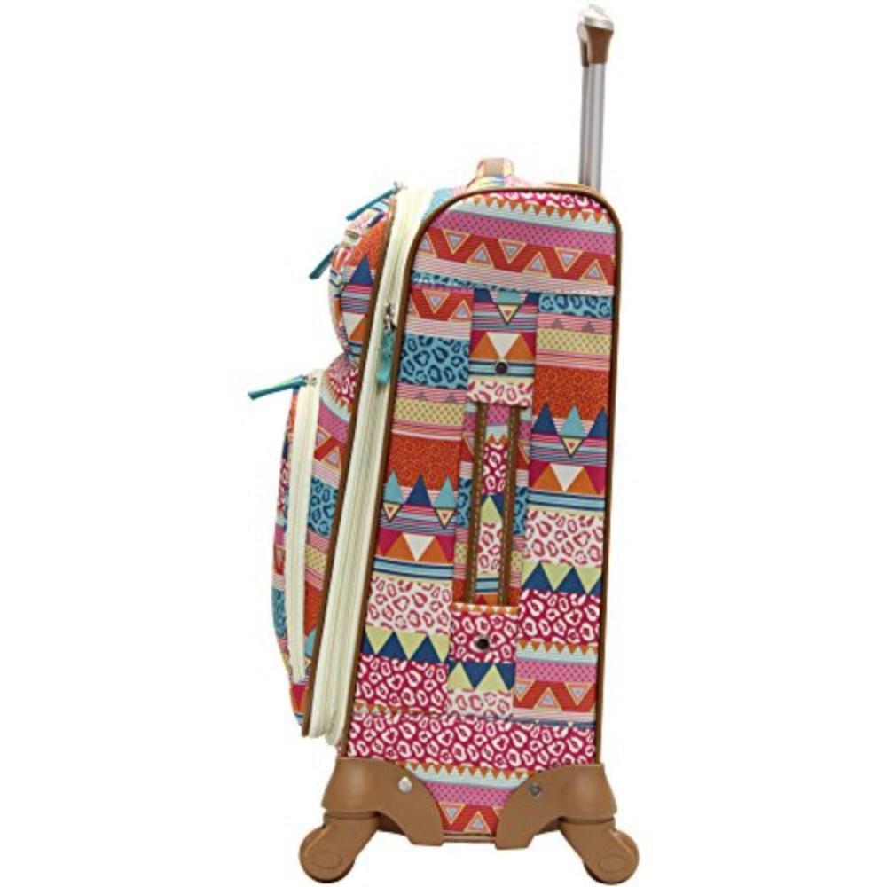 Lily Bloom Carry On Expandable Design Pattern Luggage With Spinner Wheels (20in, On the Prowl) - Lily Bloom