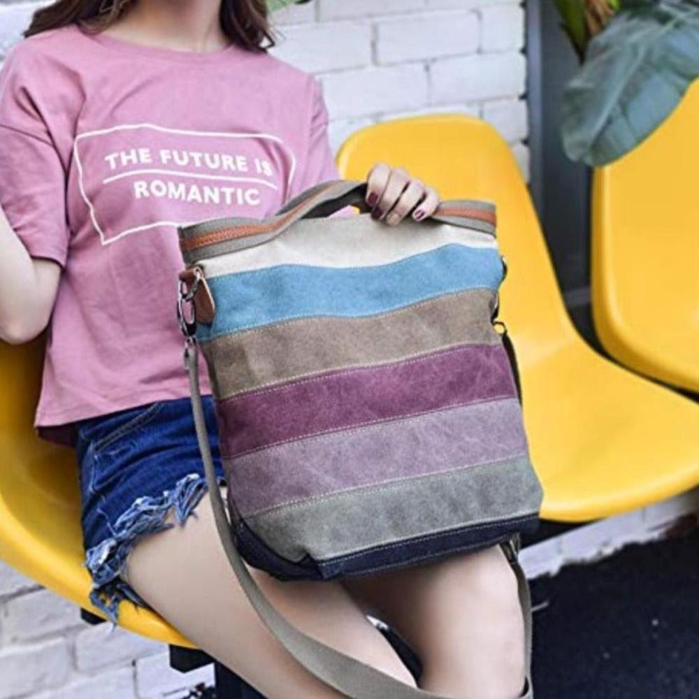 Women's Shoulder Canvas Hobo Multi-Color Messenger Top Handle Tote Crossbody Handbag - Lily Bloom