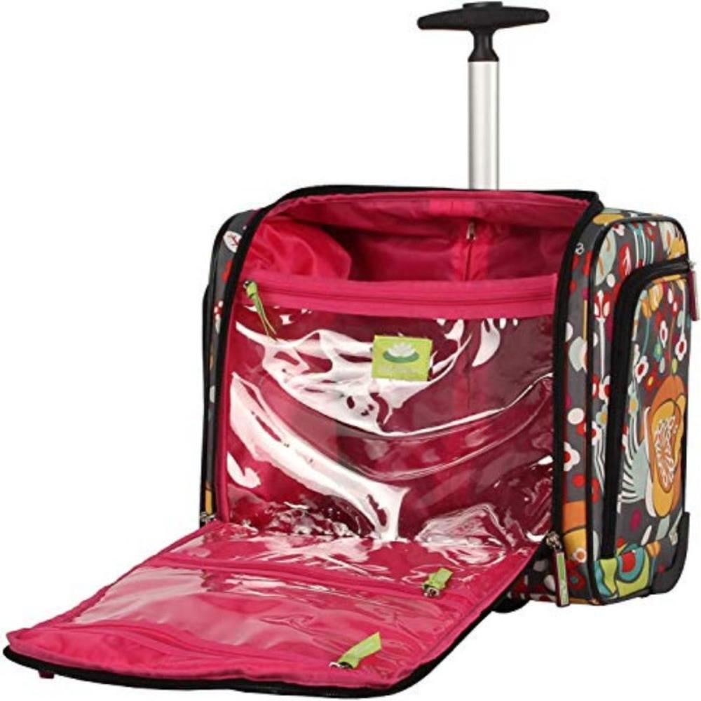 Lily Bloom Designer 15 Inch Carry On - Travel Luggage - Lightweight- Rolling Wheels Suitcase - Under Seat Rolling Bag - Lily Bloom