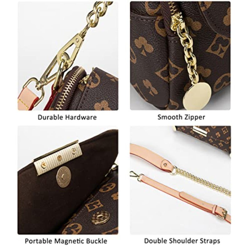 Shoulder Bags for Women Crossbody Bag Designer Purse Leather Small Handbag Pouch Satchel - Lily Bloom