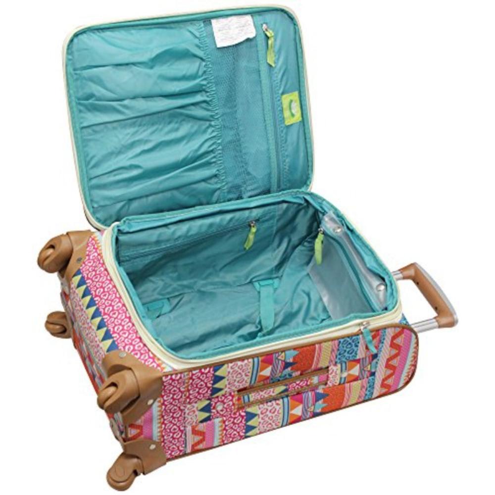 Lily Bloom Carry On Expandable Design Pattern Luggage With Spinner Wheels (20in, On the Prowl) - Lily Bloom