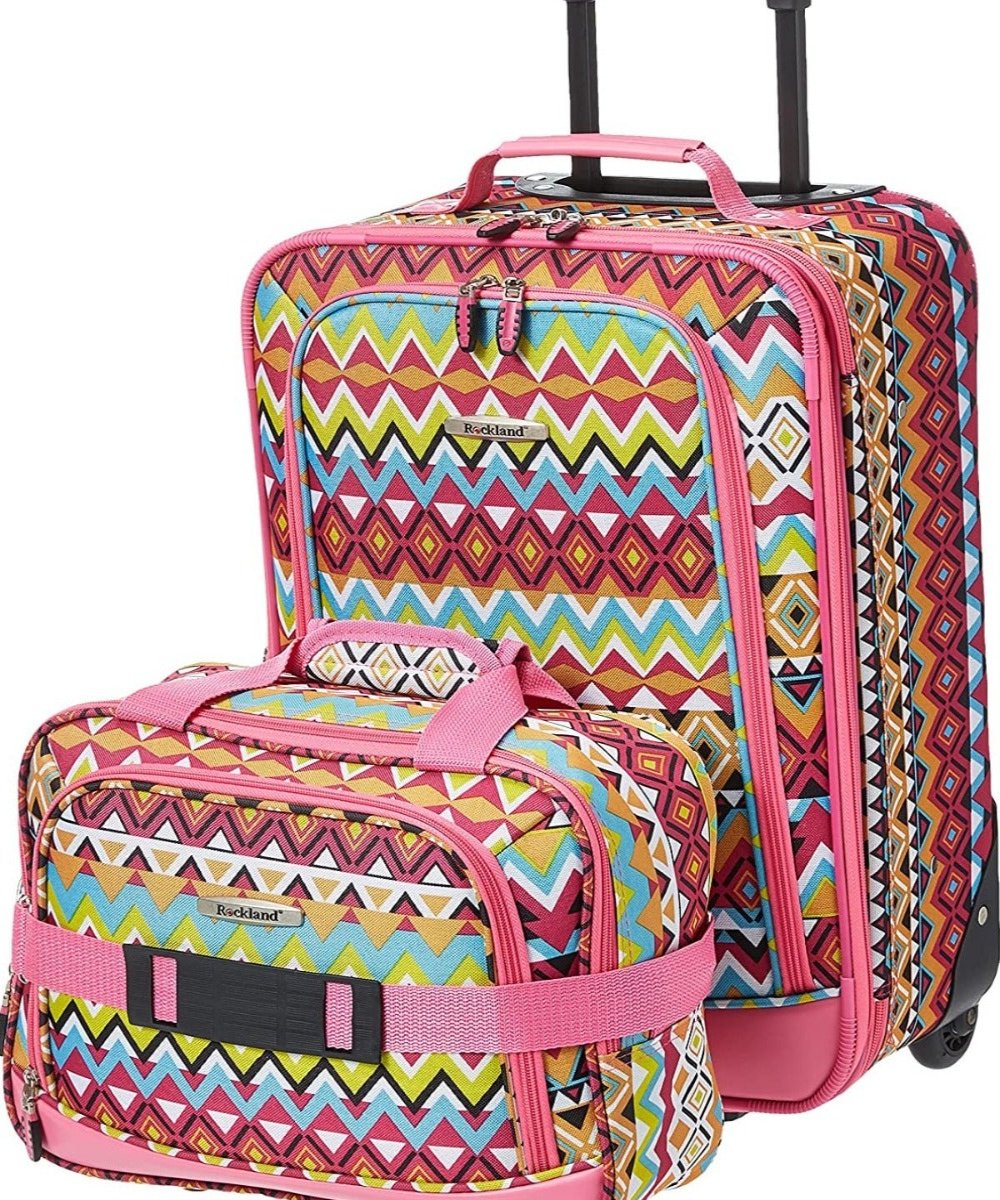 Fashion Soft-side Upright Luggage Set, Tribal, 2-Piece (14/19) - Lily Bloom