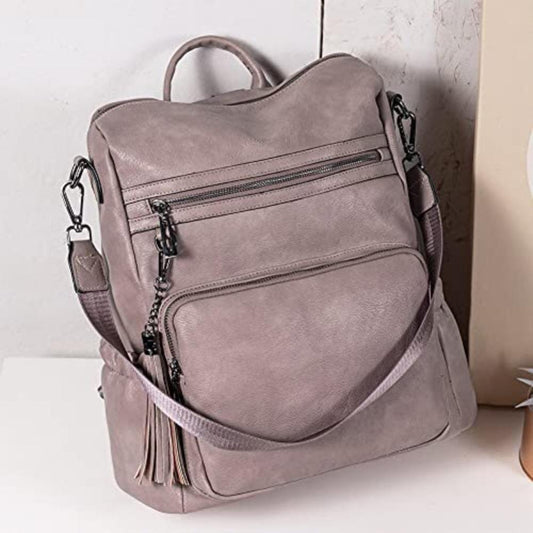 Backpack Purse Leather Designer Shoulder Bag with Tassel | Lily Bloom