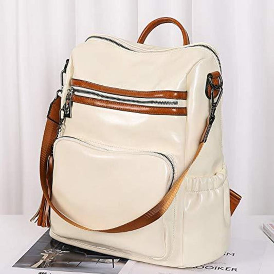 Backpack Purse Leather Designer Tassel Oil Wax Shoulder Bag | Lily Bloom