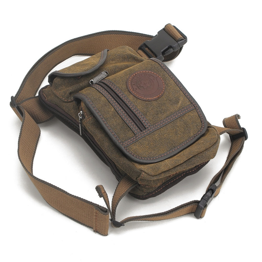 Canvas Waist Drop Leg Bag Thigh Hip Belt Bum Tactical Shoulder Bag - Lily Bloom