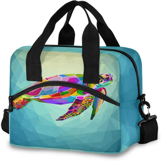 Colorful Turtle Insulated Lunch Cooler Bag - Lily Bloom