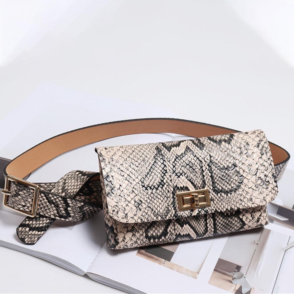 Serpentine Button Leather Snake Skin Waist Belt - Lily Bloom