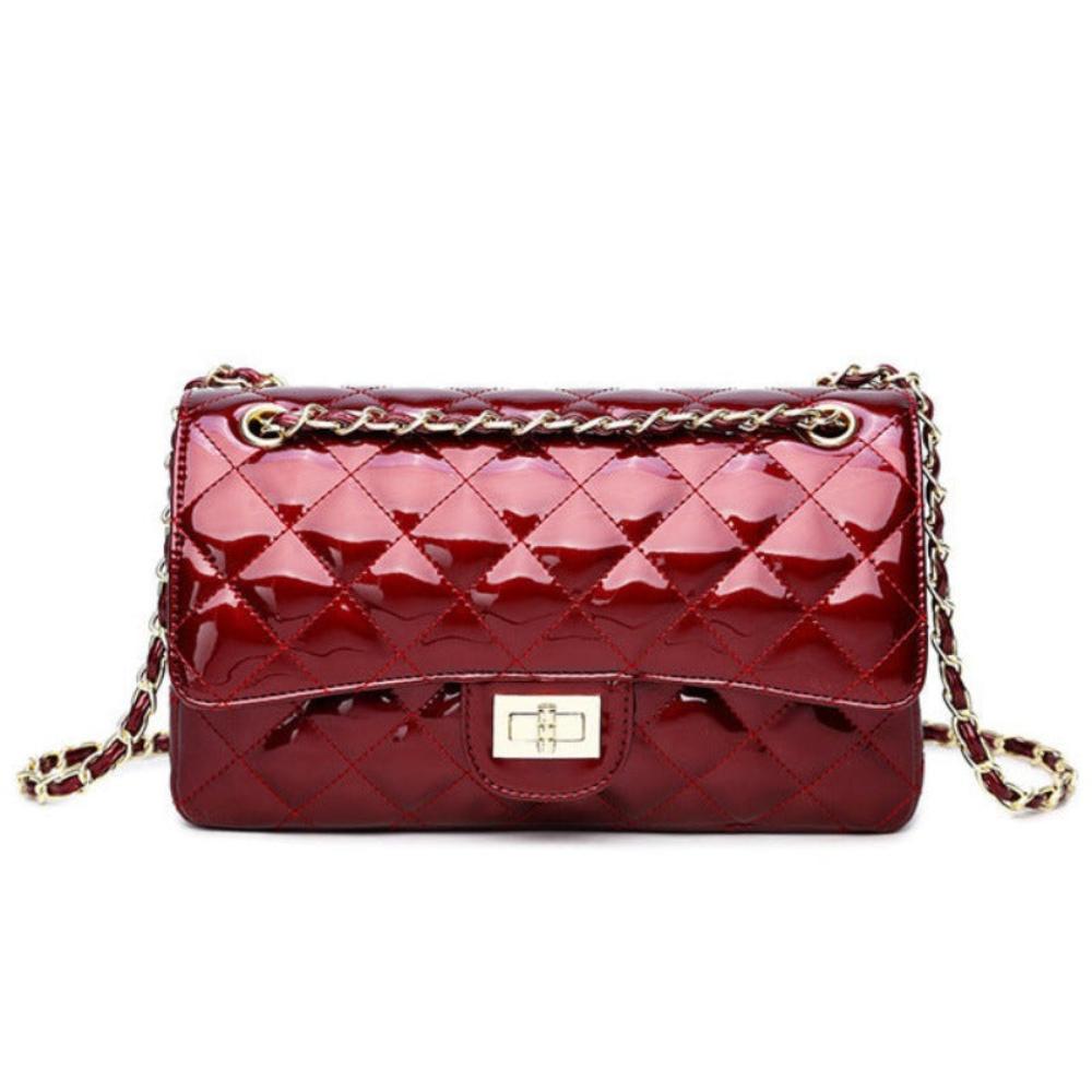 Quilted Leather Cross-body Chain Messenger Shoulder Bag - Lily Bloom Store-5