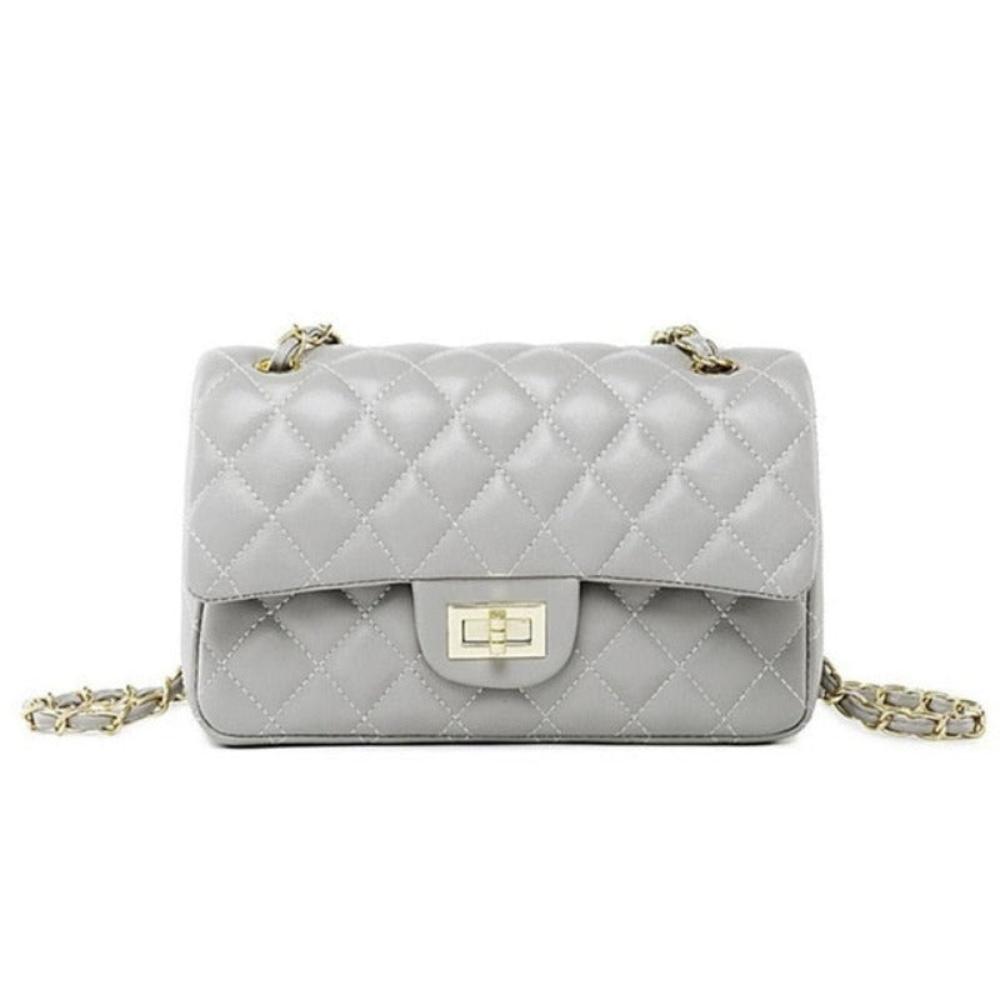 Quilted Leather Cross-body Chain Messenger Shoulder Bag - Lily Bloom Store
