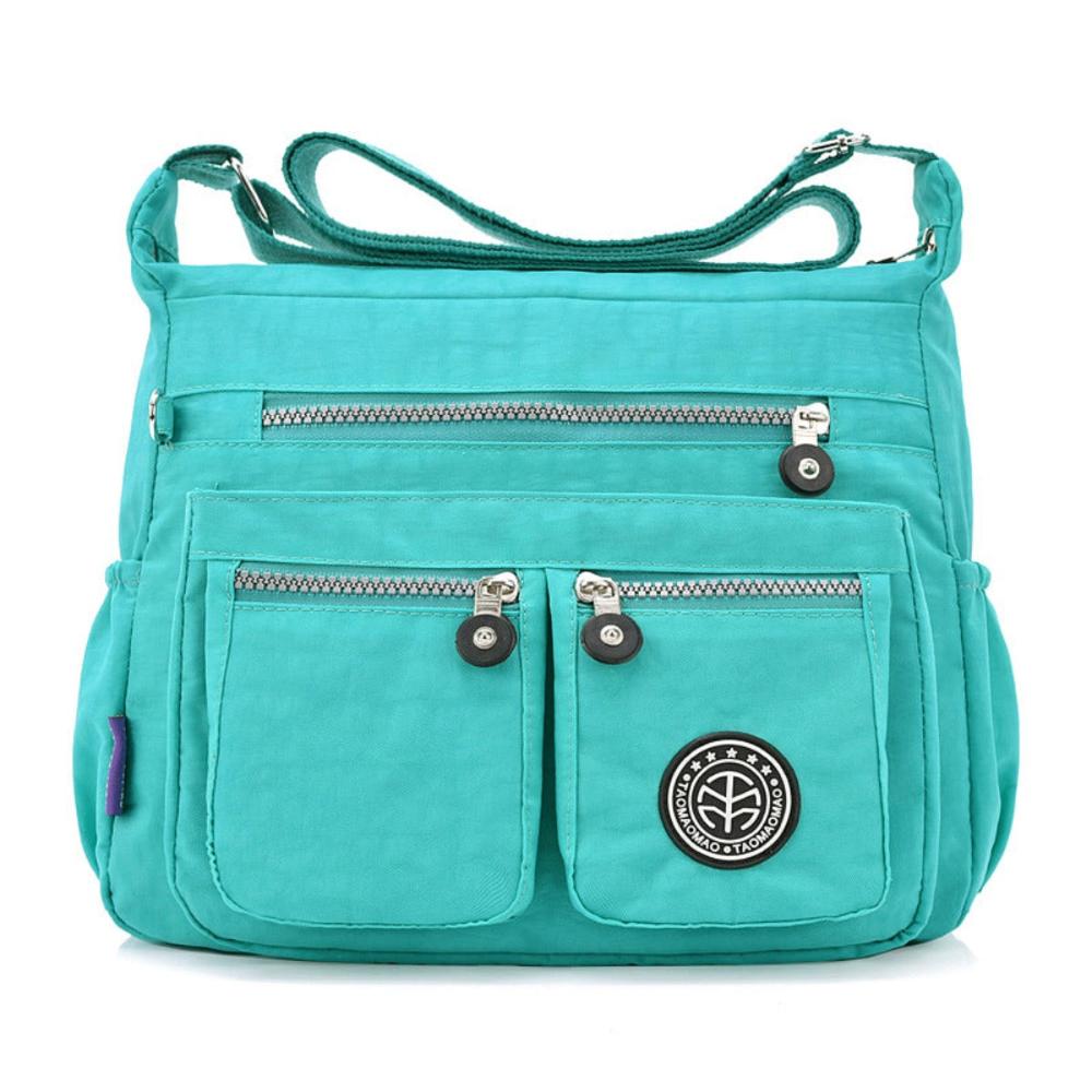 Shoulder Waterproof Nylon Handbag Zipper Purse Crossbody Bag - Lily Bloom