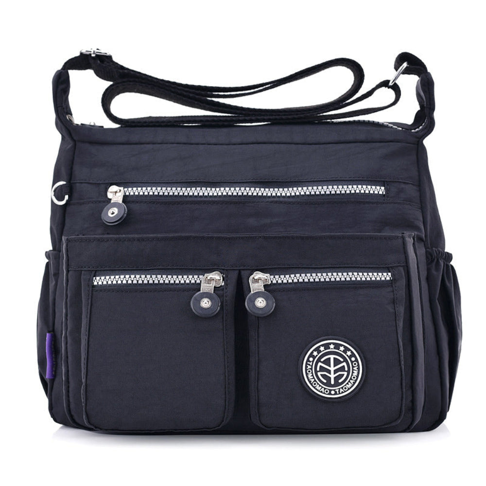 Shoulder Waterproof Nylon Handbag Zipper Purse Crossbody Bag - Lily Bloom