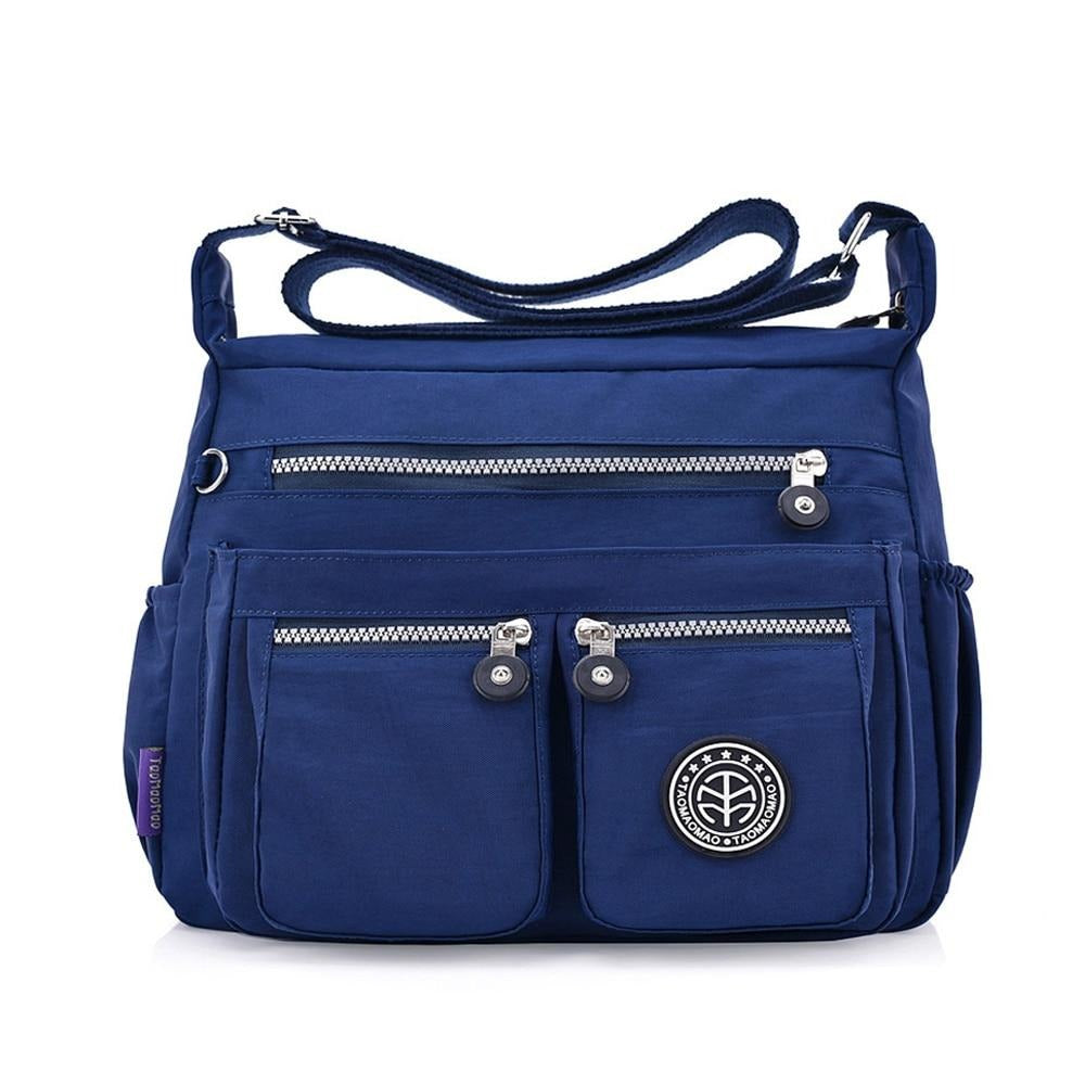 Shoulder Waterproof Nylon Handbag Zipper Purse Crossbody Bag - Lily Bloom