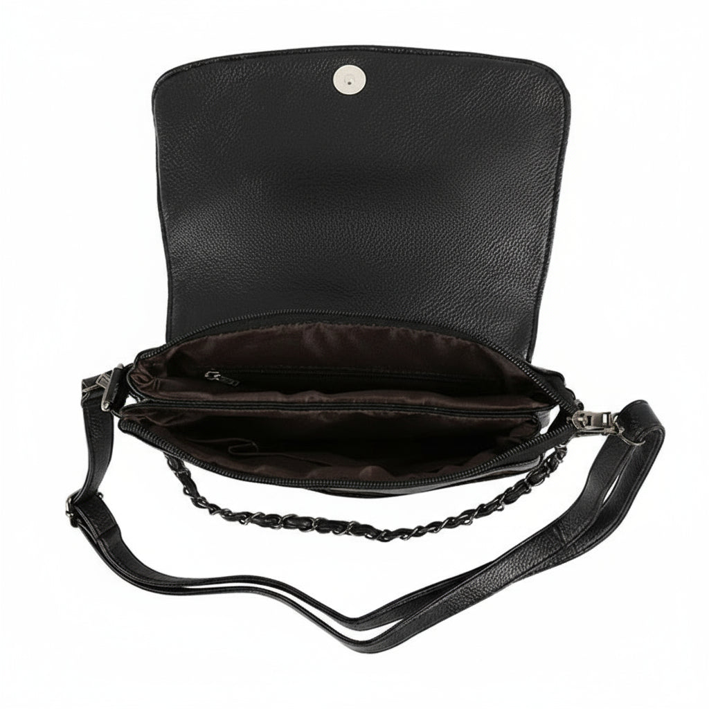 Leather Messenger Skull Rivets Shoulder Punk Cross - body Bag - Lily Bloom