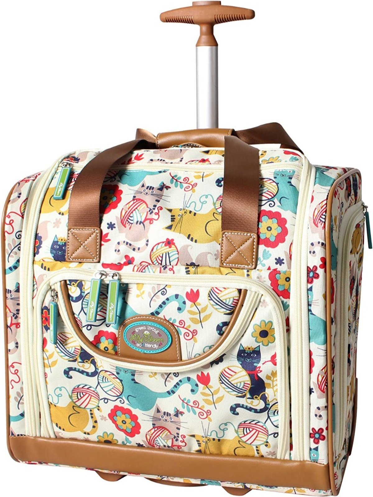 Designer 15In Carry On Travel Luggage Lightweight Rolling Suitcase Bag - Lily Bloom Store