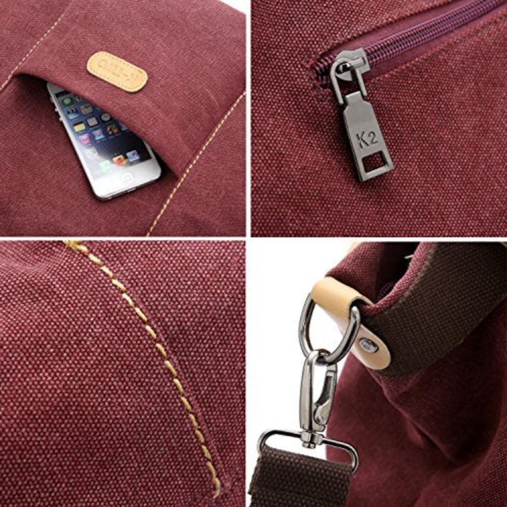 Women Shoulder Hobo Canvas Top Handle Tote Crossbody Handbag - Lily Bloom