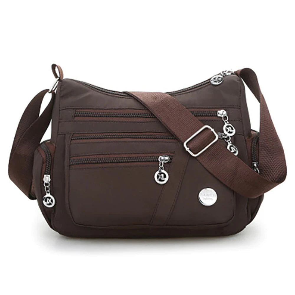 Women's Shoulder Lightweight Crossbody Multiple Pockets Messenger Bag - Lily Bloom