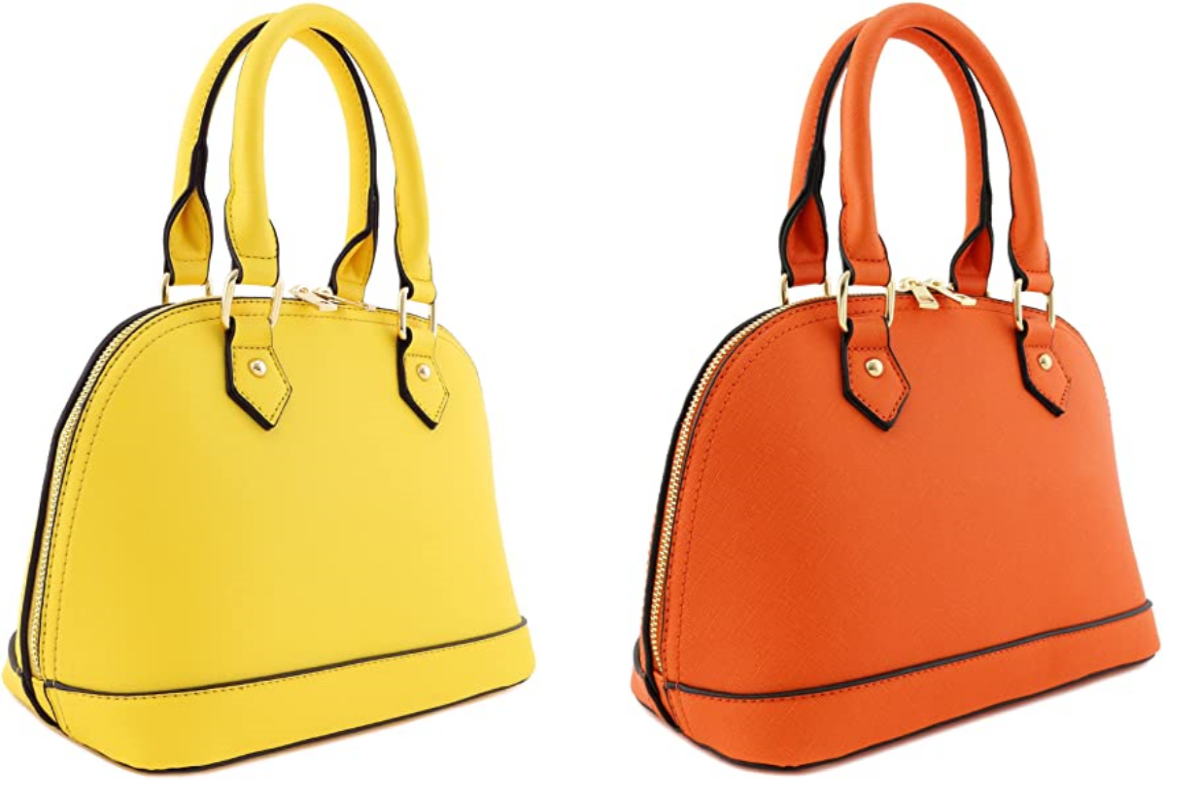 Zip-Around Classic Dome Saffiano Leather Satchel - Lily Bloom