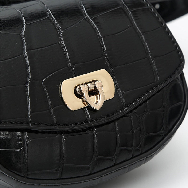 Lily Bloom Belt Bag for Women Belt Purse Waist Bag Leather Belt Pouch Crocodile-Embossed Leather