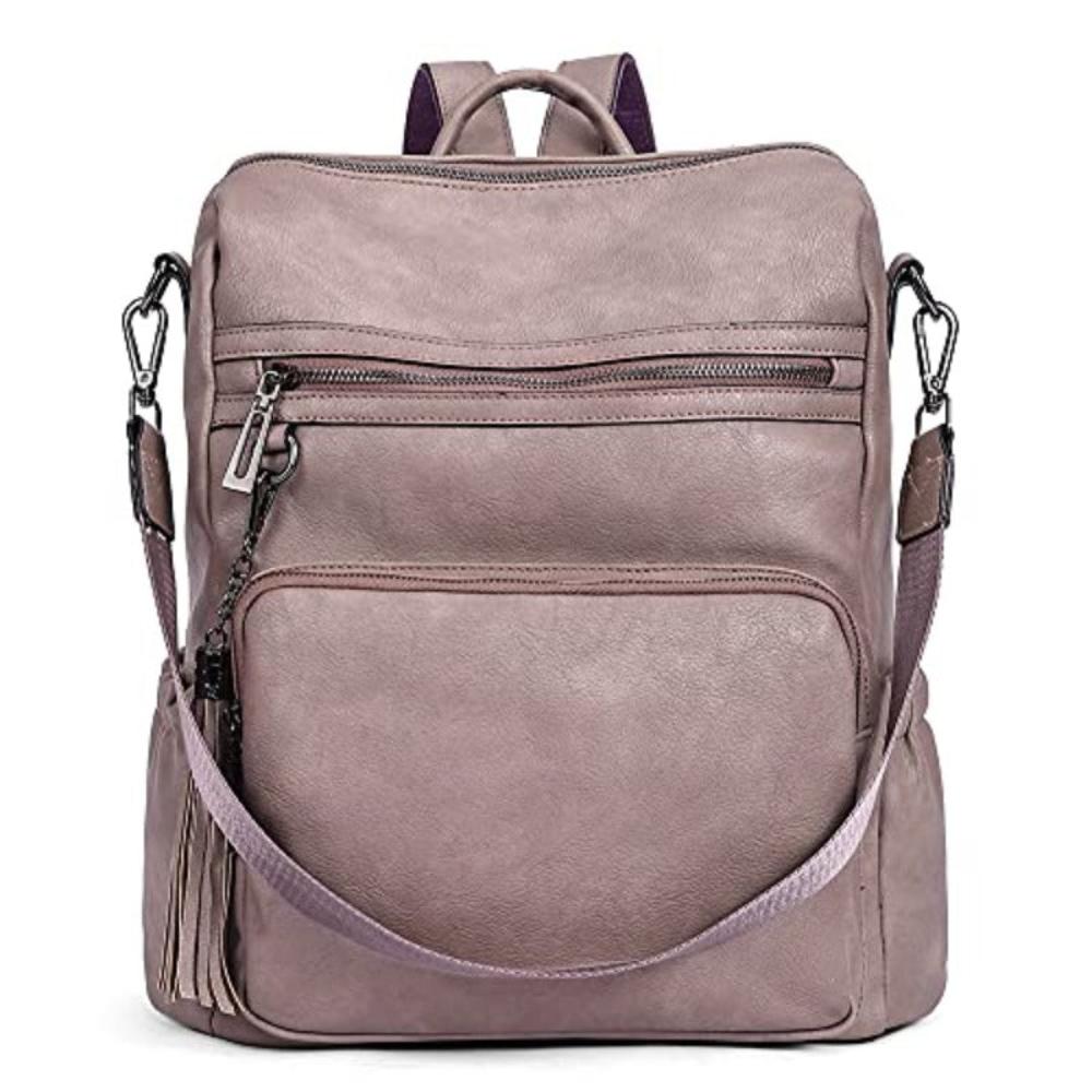 Backpack Purse Leather Designer Shoulder Bag with Tassel - Lily Bloom