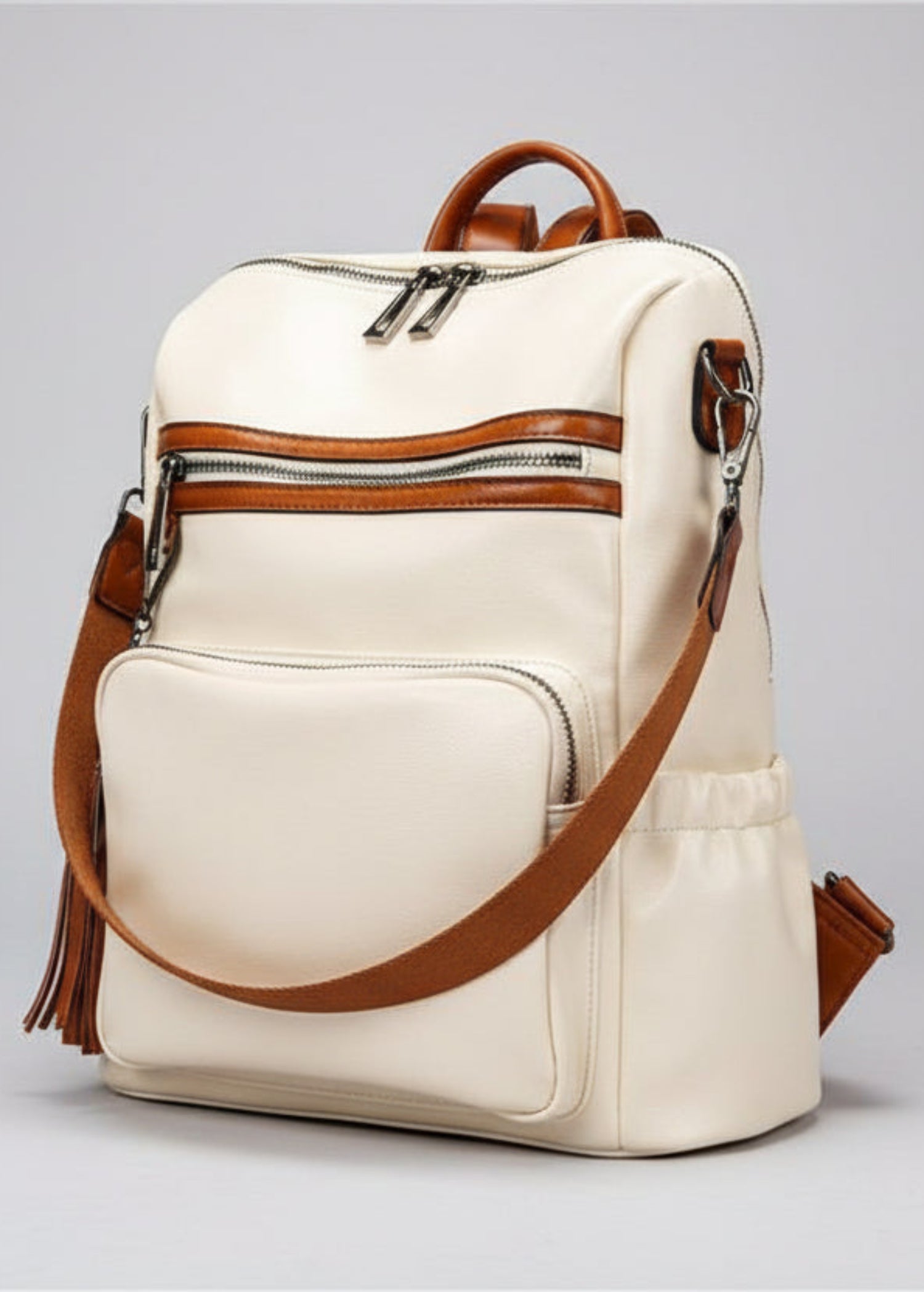 designer leather backpack purses Backpack Purse Leather Designer Tassel Oil Wax Shoulder Bag