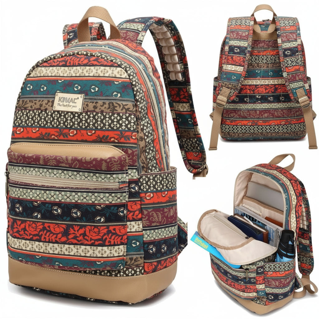 bohemian laptop backpack OPTIMA Series 2 Travel Backpack, Business Slim Durable Laptops Backpack,Water Resistant College School Computer Bag for Women & Men Optima Inc High Quality Women Canvas Vintage