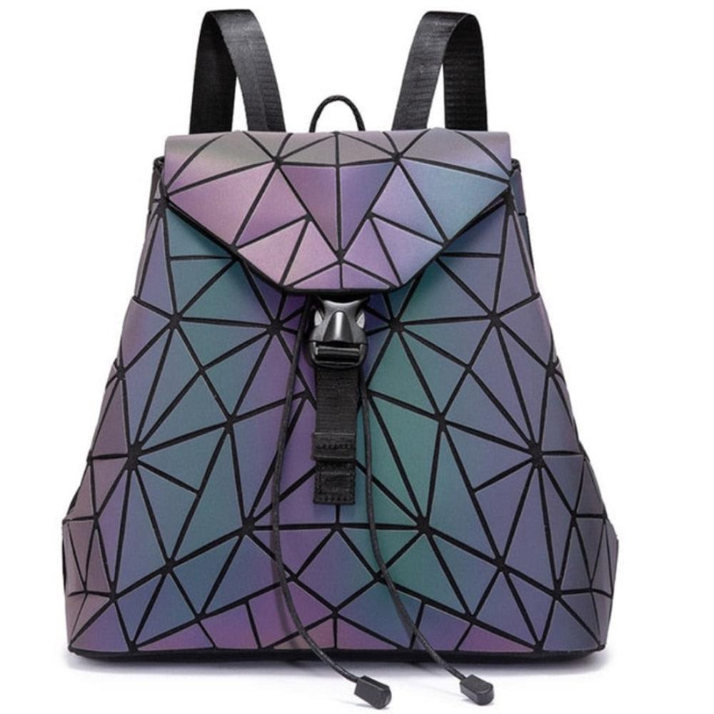 Cross - body Set Purse Geometric Luminous Reflective Backpack - Lily Bloom