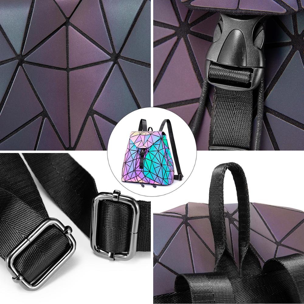 Cross - body Set Purse Geometric Luminous Reflective Backpack - Lily Bloom