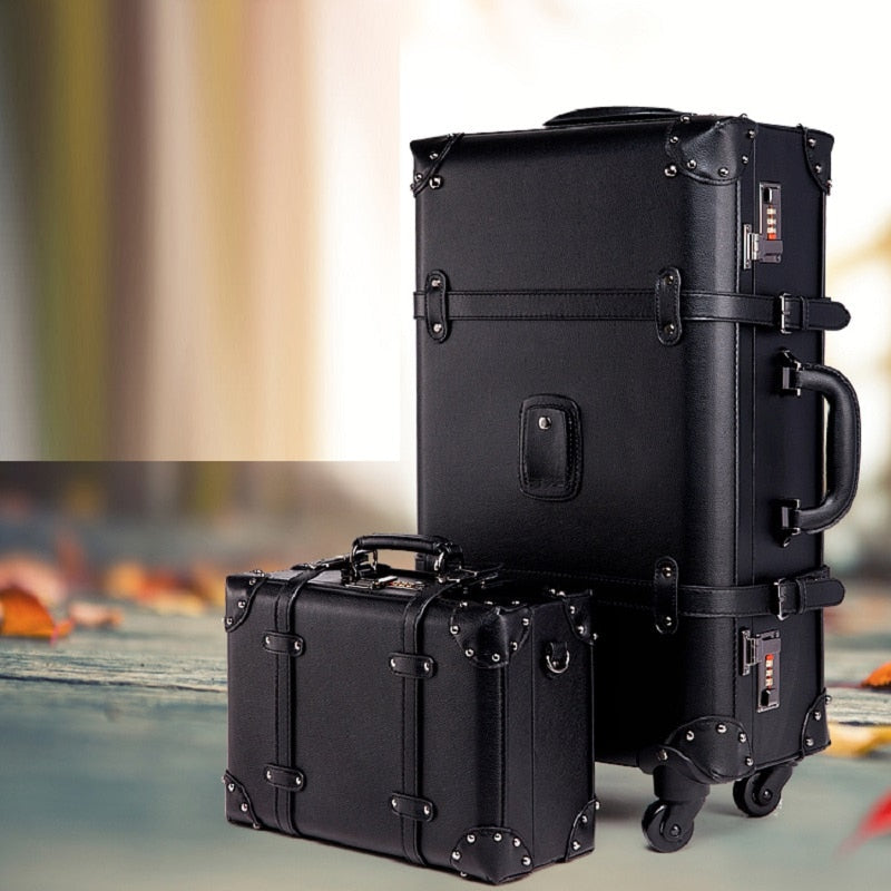 Retro Design High Grade 20/24 Inches Strong And Sturdy Trolley Boarding Suitcase Travel Waterproof Rolling  Luggage Spinner Box - Lily Bloom
