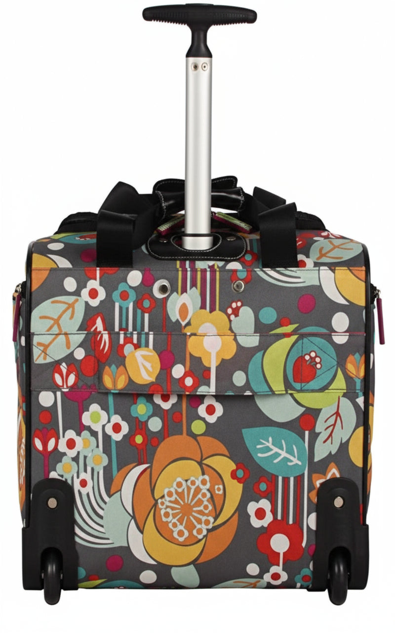 Designer 15 Inch Carry On Travel Luggage Lightweight Rolling Suitcase Bag - Lily Bloom
