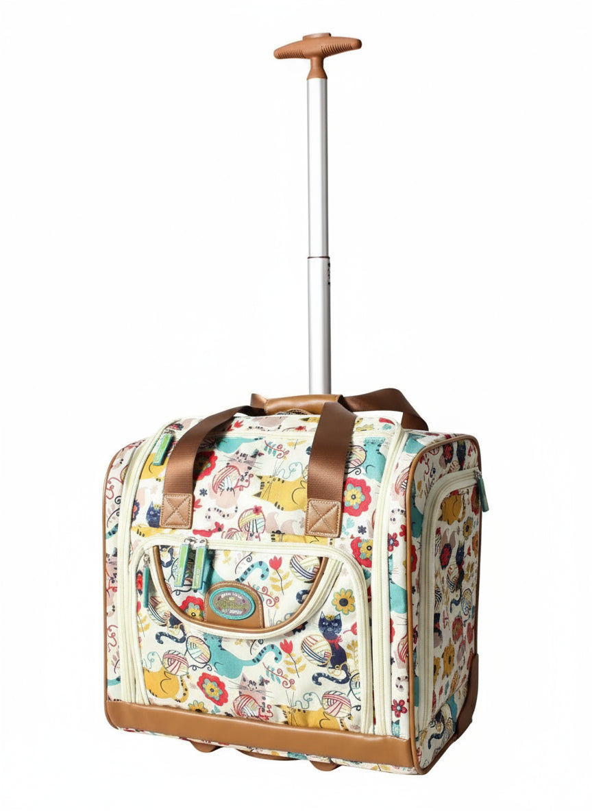 Designer 15 Inch Carry On Travel Luggage Lightweight Rolling Suitcase Bag - Lily Bloom