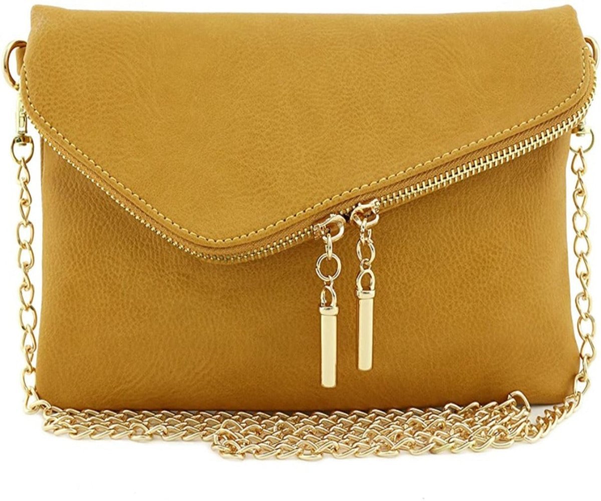 Envelope Wristlet Clutch Chain Strap Crossbody Bag - Lily Bloom