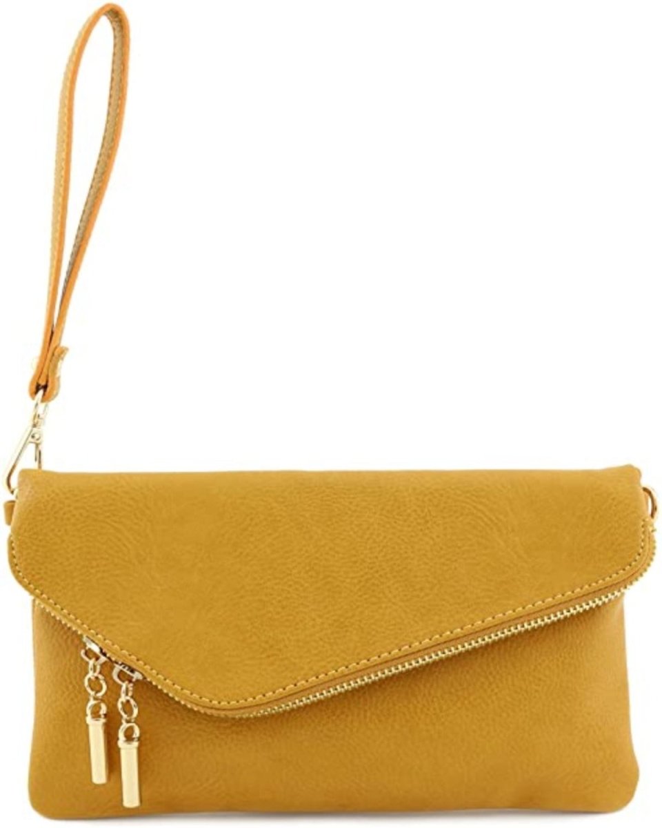 Envelope Wristlet Clutch Chain Strap Crossbody Bag - Lily Bloom