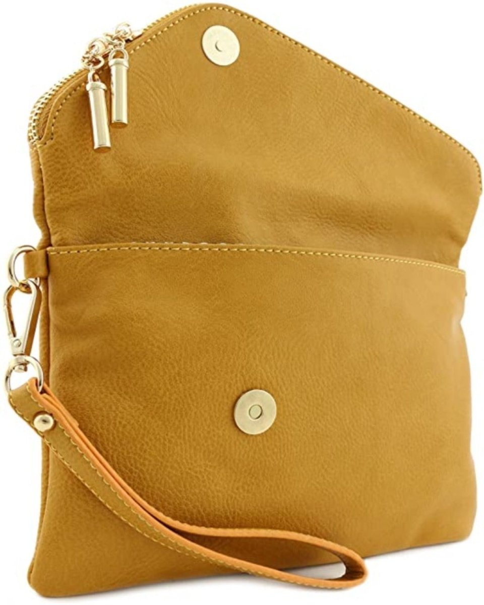 Envelope Wristlet Clutch Chain Strap Crossbody Bag - Lily Bloom