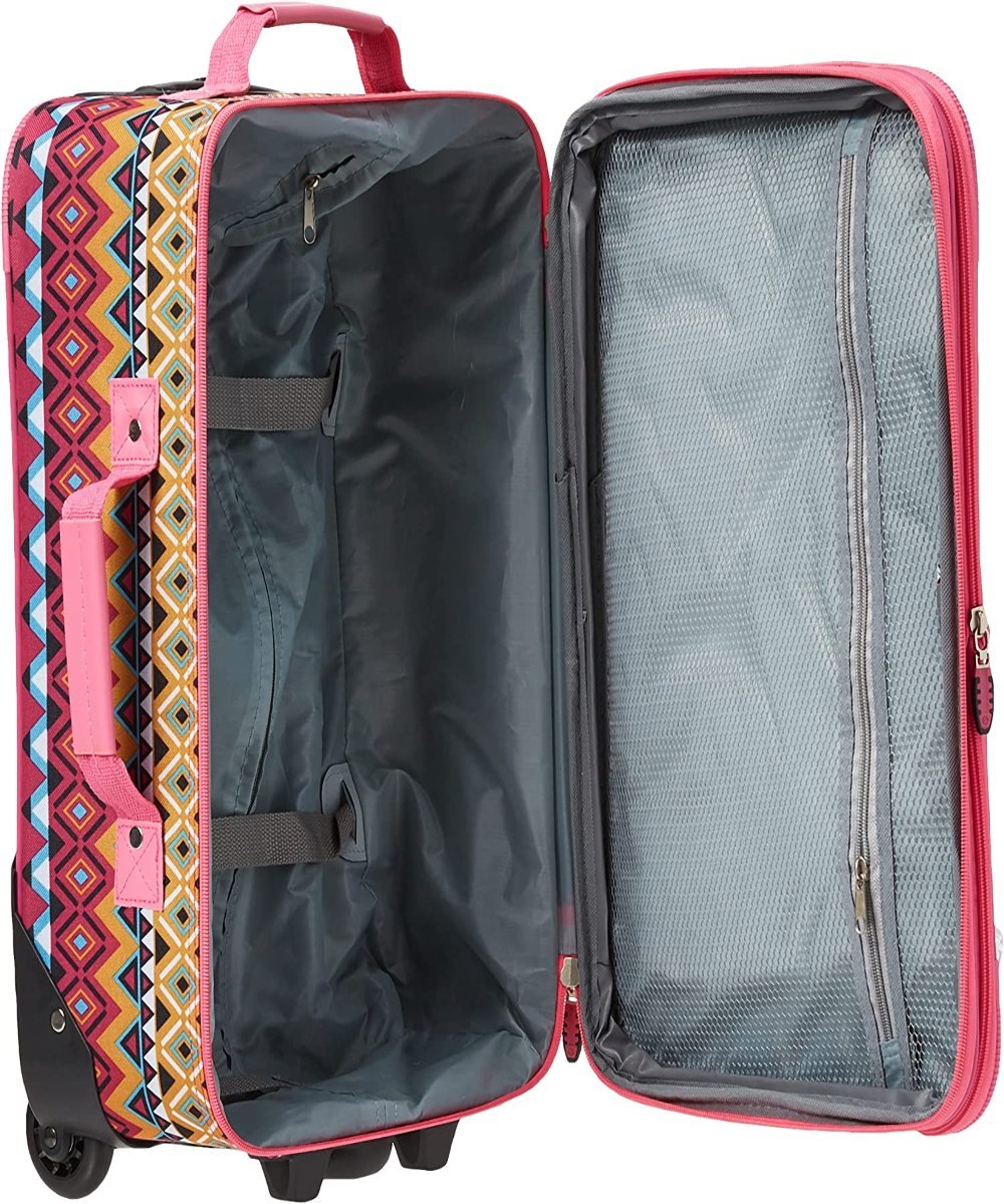 Fashion Soft - side Upright Luggage 2 - Piece 14" and 19" Set - Lily Bloom