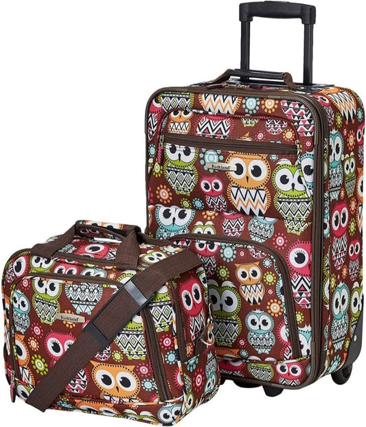 Fashion Soft - side Upright Luggage 2 - Piece Set - Lily Bloom