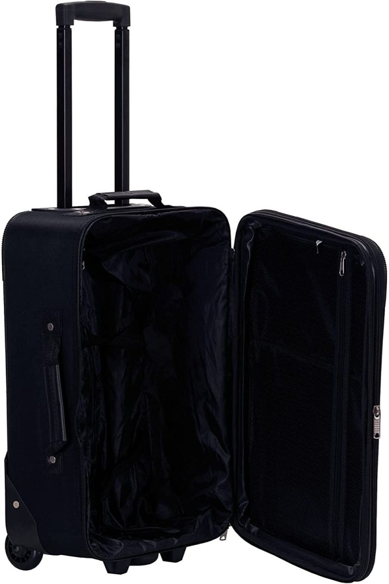 Fashion Soft - side Upright Luggage Set, Black, 2 - Piece 14"/19" - Lily Bloom