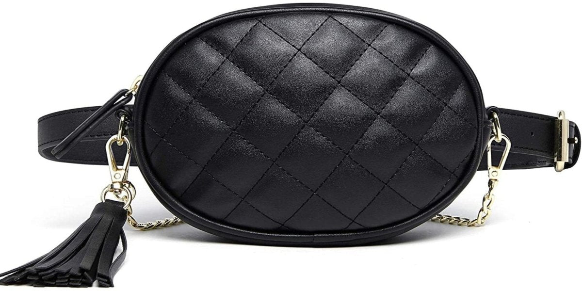 Fashionable Waist Bag Leather Belt Bag Crossbody Tassel Chain - Lily Bloom