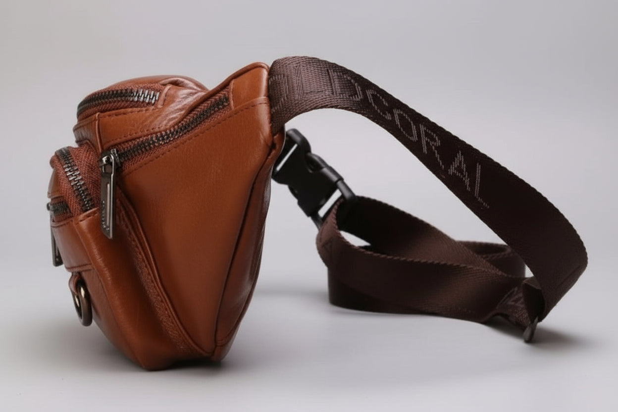 Genuine Leather Waist Chest Pouch Cross Body Bag Hip Bum Belt Pack - Lily Bloom