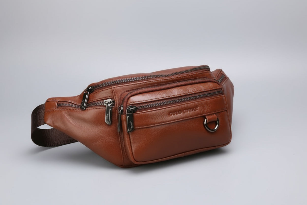 Genuine Leather Waist Chest Pouch Cross Body Bag Hip Bum Belt Pack - Lily Bloom