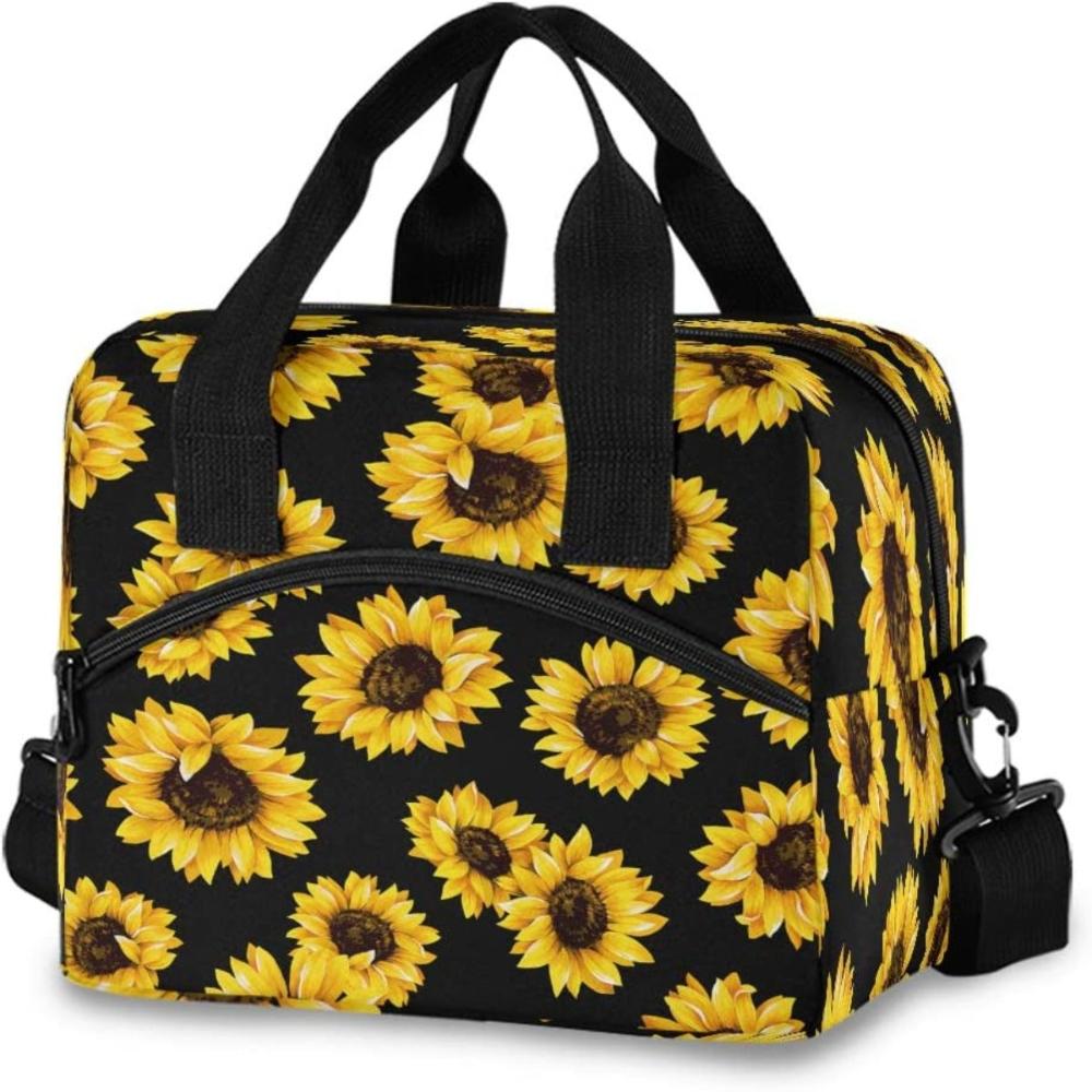 Geometric Sunflowers Thermal Cooler Lunch Bag - Lily Bloom