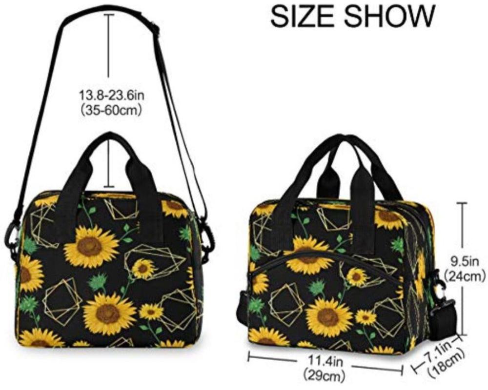 Geometric Sunflowers Thermal Cooler Lunch Bag - Lily Bloom