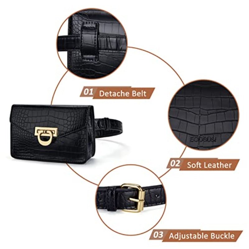 Leather Waist Belt Pouch - Lily Bloom