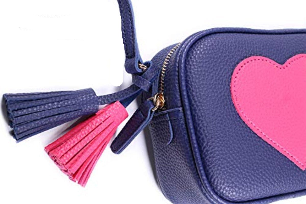 Lightweight Small Crossbody Purse Bag Leather Tassel Adjustable Straps Italy Design - Lily Bloom