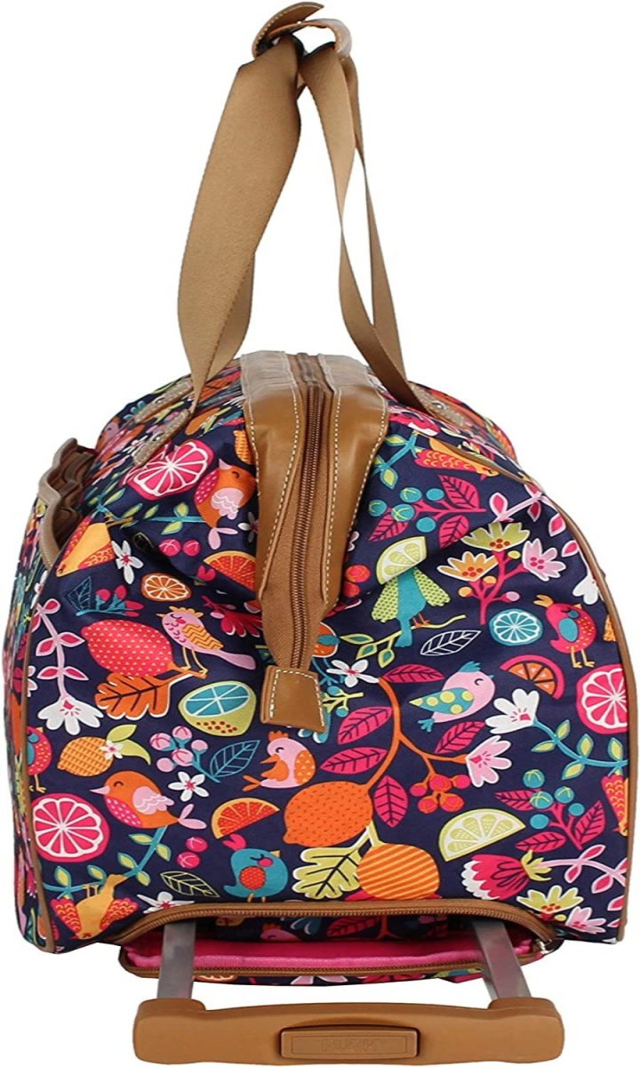 Lily Bloom Luggage Designer Pattern Suitcase Wheeled Duffel Carry On Bag 22in - Lily Bloom