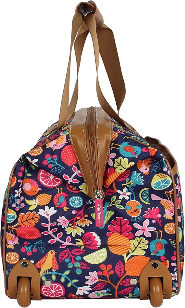 Lily Bloom Luggage Designer Pattern Suitcase Wheeled Duffel Carry On Bag 22in - Lily Bloom