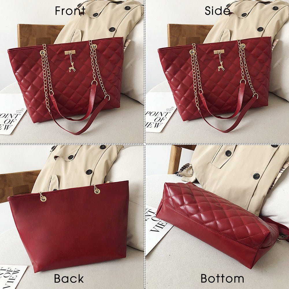 Plaid Designer Chain Diamond Pattern Shoulder Messenger Handbag - Lily Bloom