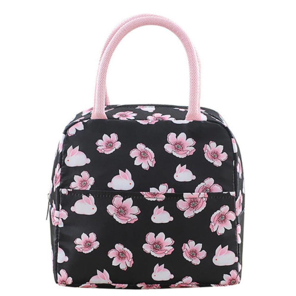 Portable Reusable Cold Insulated Lunch Picnic Travel Handbag - Lily Bloom