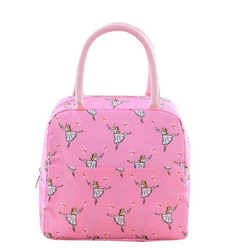 Portable Reusable Cold Insulated Lunch Picnic Travel Handbag - Lily Bloom