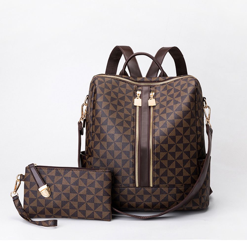 Purse Designer Satchel Leather Travel Anti Theft Shoulder Backpack Set - Lily Bloom